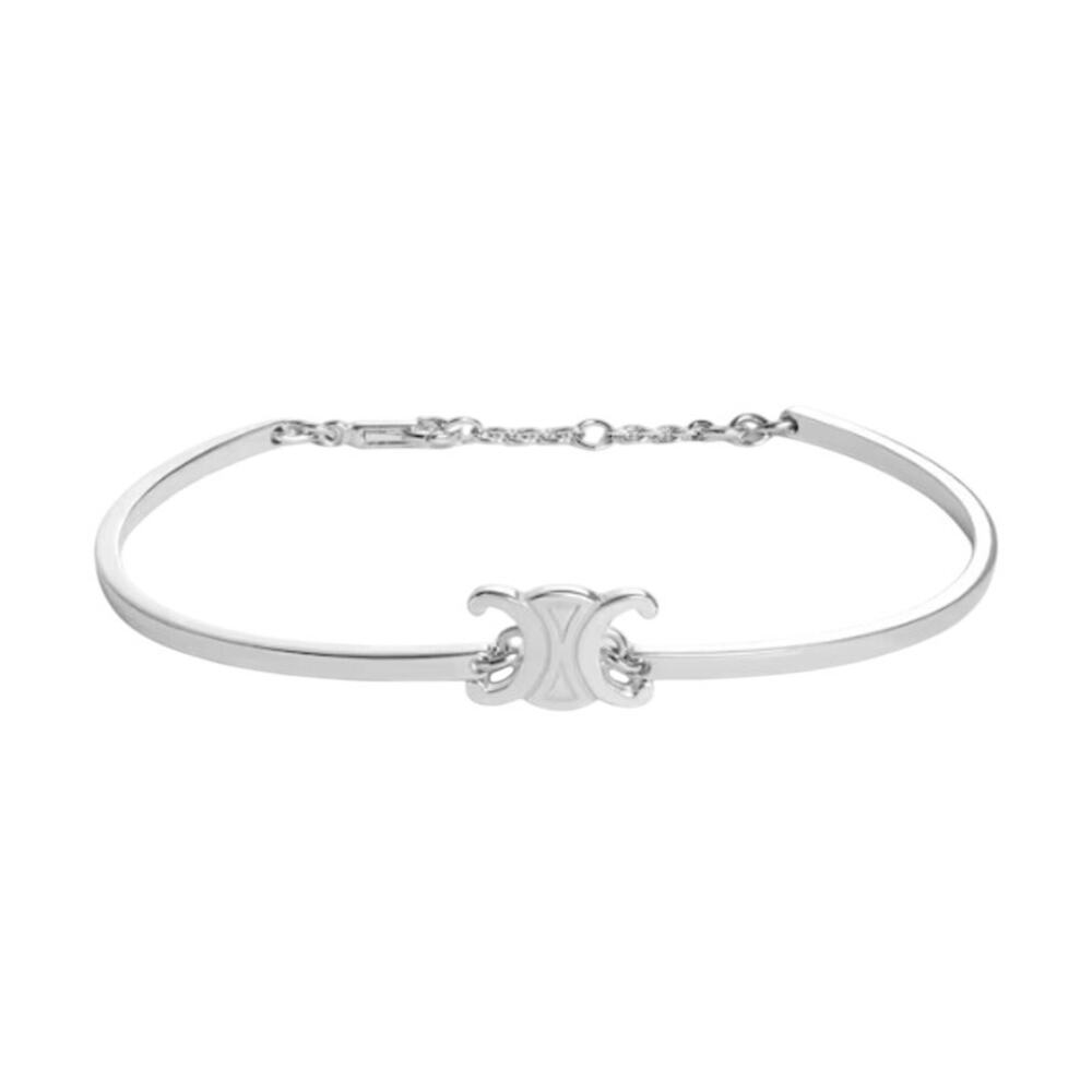 CELINE Triomphe Articulated Bracelet in Brass with Rhodium Finish (CEXX009)